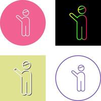Waving to people Icon Design vector