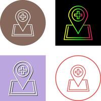 Location hospital Icon Design vector