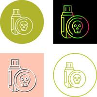 Infected Usb Drive Icon Design vector
