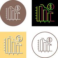 Chart Down Icon Design vector