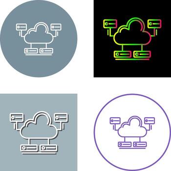 nube base de datos icono diseño vector