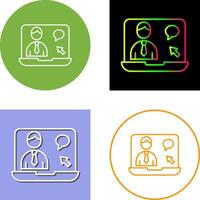 Online Interview Icon Design vector