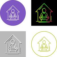 Yoga At home Icon Design vector