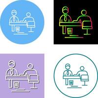 Evaluating work Icon Design vector