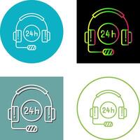 24 Hours Support Icon Design vector