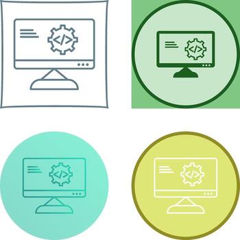 Unique Code Optimization Icon Design vector