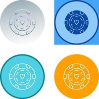 Unique Poker Chips Icon Design vector