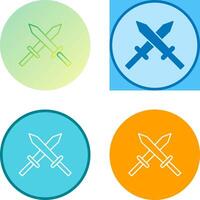 Unique Two Swords Icon Design vector