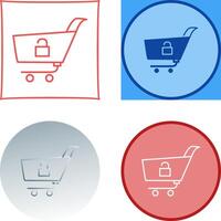 Unique Unlock Cart Icon Design vector