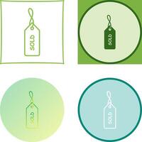 Unique Sold Tag Icon Design vector