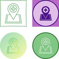 Location hospital Icon Design vector