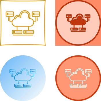 nube base de datos icono diseño vector