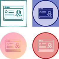 Online Certificate Icon Design vector