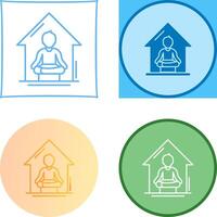 Yoga At home Icon Design vector