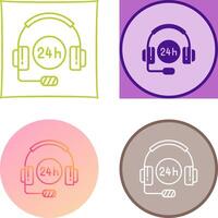 24 Hours Support Icon Design vector