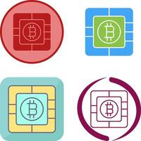 bitcoin chip icono diseño vector