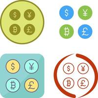 Currency Symbols Icon Design vector