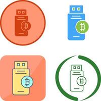 Bitcoin Usb Device Icon Design vector