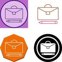 Briefcase and Pen Icon Design vector