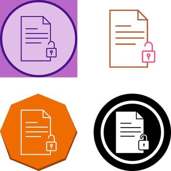 Unlock Documents Icon Design vector