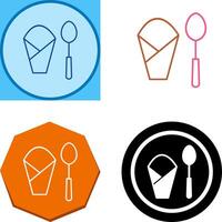 Spoon and Napkin Icon Design vector