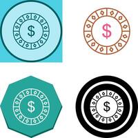 Dollar Chip Icon Design vector