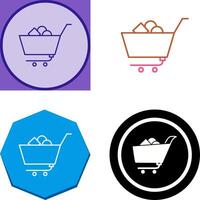 Unique Shopping Cart II Icon Design vector