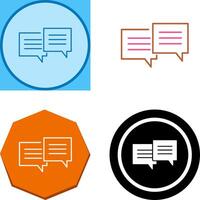 Unique Two Chat Bubbles Icon Design vector