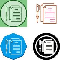 Unique Documents and Pen Icon Design vector