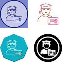 Unique Receiving Diploma Icon Design vector