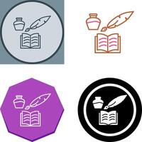 Unique Quill and Book Icon Design vector