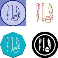 Unique Writing Equipment Icon Design vector