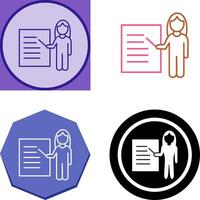 Unique Female Presenter Icon Design vector