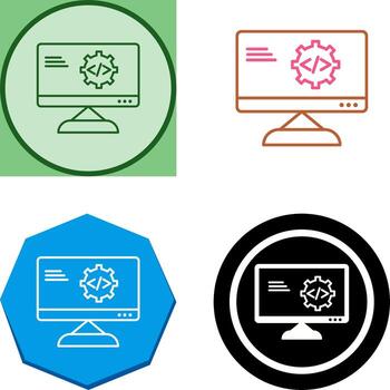 Unique Code Optimization Icon Design vector