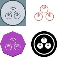 Unique Snooker Balls Icon Design vector