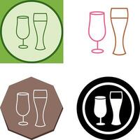 Unique Beer Glasses Icon Design vector