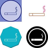 Unique Lit Cigarette Icon Design vector