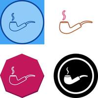 Unique Lit Smoking Pipe Icon Design vector