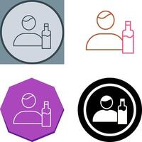 Unique Man And Drink Icon Design vector