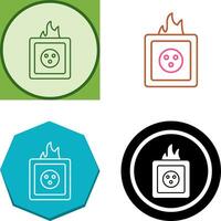 Unique Fire in Socket Icon Design vector