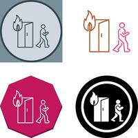 Unique Running from Fire Icon Design vector