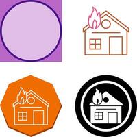 Unique House on Fire Icon Design vector