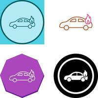 Unique Car on Fire Icon Design vector