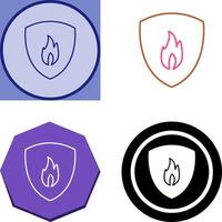 Unique Fire Shield Icon Design vector