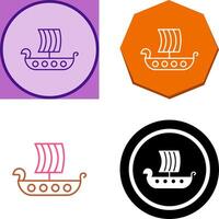 Viking Ship Icon Design vector