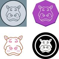 Hippo Icon Design vector