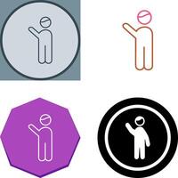 Waving to people Icon Design vector