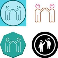 Waing to people Icon Design vector