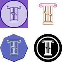 Broken Pillar Icon Design vector