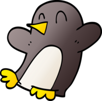 tecknad doodle dansande pingvin png
